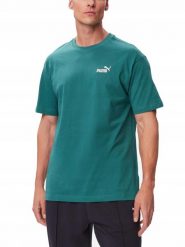 Koszulka Męska Puma Ess Relaxed No 1 Logo T-Shirt Bawełniana. Zielone t-shirty męskie Puma, m, bez wzorów, z bawełny, bez kołnierzyka. Za 109.00 zł.