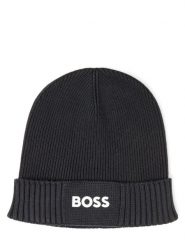 BOSS Green czapka z dzianiny Mężczyźni Bawełna czarny, ONE SIZE. Czarne czapki męskie Boss Green, bez wzorów, z bawełny. Za 299.95 zł.