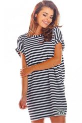 Luźna bawełniana mini sukienka oversize czarna w paski. Czarne sukienki damskie Infinite You, na co dzień, m, bez wzorów, z bawełny, sportowe, bez kołnierzyka, bez ramiączek, mini, oversize. Za 199.00 zł.