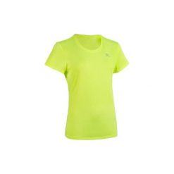 Koszulka do biegania do spersonalizowania damska. Białe t-shirty damskie KALENJI, bez wzorów, z materiału, bez kołnierzyka. Za 19.99 zł.