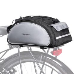 Torba rowerowa na bagażnik Wozinsky wodoodporna 13 L. Czarne torby męskie na ramię Wozinsky, bez wzorów, z materiału, do ręki, duże. Za 109.99 zł.