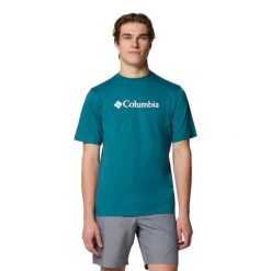T-shirt sportowy z krótkim rękawem męski CSC Basic Logo SS Tee. Zielone t-shirty męskie Columbia, l, bez wzorów, z bawełny, bez kołnierzyka. Za 99.99 zł.