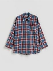 Koszula w kratę - wielobarwny. Koszule damskie Reserved, l, bez wzorów, z tkaniny, bez kołnierzyka, bez ramiączek. Za 159.99 zł.