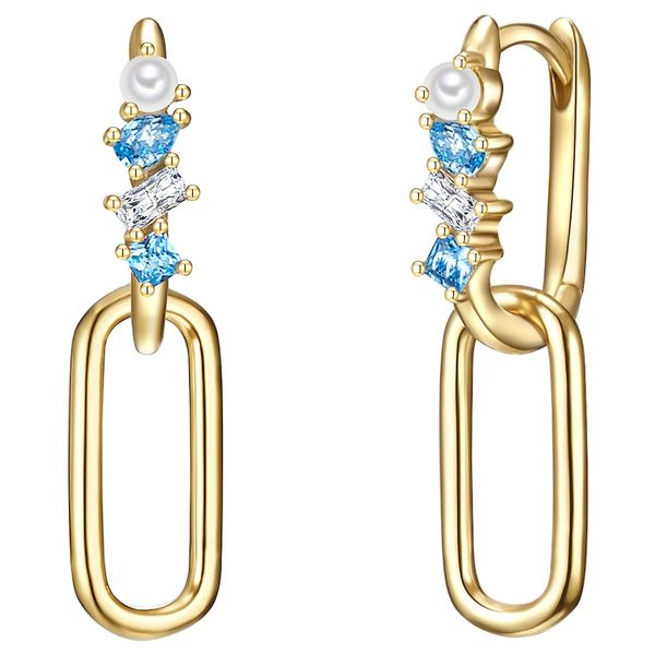 Glanzstücke München Kolczyki wiszące srebrne srebro wysokiej próby Cyrkonia Perła hodowlana słodkowodna żółte złoto 1 ct Damski. Szare kolczyki damskie Glanzstücke München, z cyrkonią, srebrne. Za 289.99 zł.