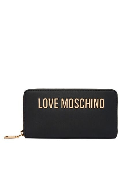 LOVE MOSCHINO Portfel JC5611PP1OKD0000 Czarny. Czarne portfele damskie Love Moschino, bez wzorów, ze skóry. Za 439.99 zł.