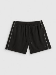 4F Spodenki plażowe damskie - czarne L. Czarne spodenki sportowe damskie 4f, l, z dresówki, na fitness i siłownię. Za 99.99 zł.