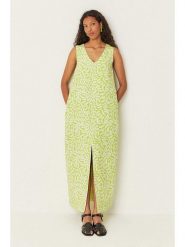 SKFK Sukienka "Gabriela" w kolorze jasnozielono-białym rozmiar: 40. Zielone sukienki damskie SKFK, bez wzorów, z bawełny, bez kołnierzyka, bez ramiączek, maxi. Za 347.99 zł.