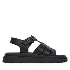 Sandały Tamaris. Czarne sandały damskie Tamaris, bez wzorów, bez obcasa, na płaskiej podeszwie. Za 379.99 zł.