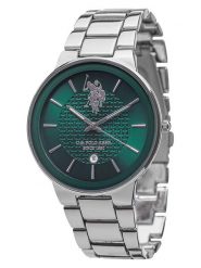 U.S. Polo Assn. Zegarek kwarcowy w kolorze srebrno-zielonym rozmiar: onesize. Szare, analogowe zegarki męskie U.S. Polo Assn., metalowe. Za 219.60 zł.