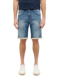 Męskie Szorty Mustang Style Chicago Shorts Z Denim Blue 1016349 5000 773. Niebieskie szorty męskie Mustang, bez wzorów, z denimu. Za 149.99 zł.