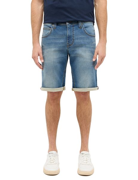Męskie Szorty Mustang Style Chicago Shorts Z Denim Blue 1016349 5000 773. Niebieskie szorty męskie Mustang, z denimu, bez kołnierzyka. Za 149.99 zł.