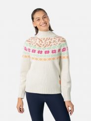 KARI TRAA Sweter "Ingrid" w kolorze białym ze wzorem rozmiar: S. Białe golfy damskie Kari Traa, s, bez wzorów, z wełny, bez ramiączek. Za 188.85 zł.