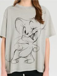 Koszulka Tom&Jerry - szary. Szare t-shirty damskie Sinsay, l, bez wzorów, bez kołnierzyka. W wyprzedaży za 22.99 zł.