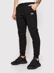 Alpha Industries Spodnie dresowe Basic Jogger 116370 Czarny Slim Fit. Czarne spodnie dresowe męskie Alpha Industries, bez wzorów, z bawełny. Za 299.99 zł.