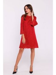 Stylove Sukienka w kolorze czerwonym rozmiar: L. Czerwone sukienki damskie Stylove, l, bez wzorów, z koronki, bez kołnierzyka, bez ramiączek, midi. Za 271.67 zł.