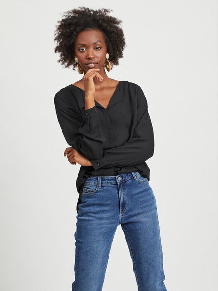 Vila Koszula Lucy 14044253 Czarny Relaxed Fit. Czarne koszule damskie Vila, xxl, bez wzorów, z syntetyku, bez kołnierzyka, bez ramiączek. Za 159.99 zł.
