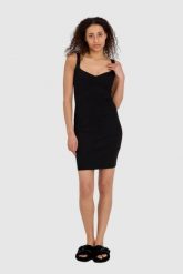 GUESS Sukienka Mała czarna. Czarne sukienki damskie Guess, s, z aplikacjami, bez kołnierzyka, bez ramiączek. W wyprzedaży za 359.99 zł.