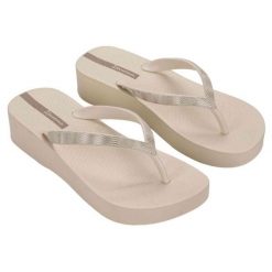 Japonki damskie Ipanema Mesh X Plat. Brązowe klapki damskie Ipanema, bez wzorów, z meshu, bez obcasa. Za 79.99 zł.