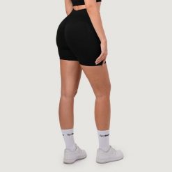 Szorty damskie fitness bezszwowe slim Black NEO. Czarne spodenki sportowe damskie GYMBEAM, l, z elastanu, do biegania. Za 83.90 zł.