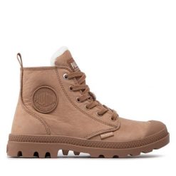 Trapery Palladium. Brązowe trapery damskie Palladium, bez obcasa. Za 359.99 zł.