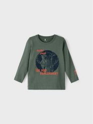 NAME IT Bluzka 13212502 Zielony Regular Fit. Zielone t-shirty chłopięce Name it, bez wzorów, z bawełny, bez ramiączek. Za 99.99 zł.