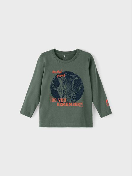 NAME IT Bluzka 13212502 Zielony Regular Fit. Zielone t-shirty chłopięce Name it, bez wzorów, z bawełny, bez ramiączek. Za 79.99 zł.