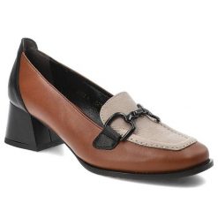 Brązowe Półbuty Armodo Skórzane Eleganckie Buty Na Obcasie. Brązowe półbuty damskie Armodo, bez wzorów, ze skóry, biznesowe, bez obcasa, na obcasie. Za 369.00 zł.