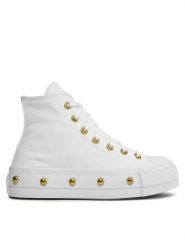 Converse Trampki Chuck Taylor All Star Lift Platform Star Studded A06787C Biały. Białe trampki i tenisówki damskie Converse, bez wzorów, z materiału. Za 309.99 zł.