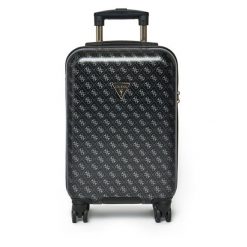 Walizka kabinowa Guess. Czarne walizki Guess, z aplikacjami. Za 469.99 zł.