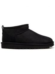 Ugg Śniegowce W Classic Ultra Mini 1116109 Czarny. Czarne śniegowce damskie Ugg, ze skóry. Za 674.29 zł.