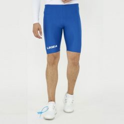 Męskie Spodenki Biegowe Elastyczne z Kieszeniami Niebieskie. Niebieskie szorty męskie Legea, bez wzorów, z bawełny. Za 54.90 zł.