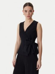 Marella Kamizelka garniturowa Lirica 2613161043 Czarny Regular Fit. Czarne kamizelki damskie Marella, z syntetyku. Za 829.99 zł.