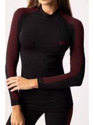 Spaio Koszulka termiczna "Fierce" w kolorze czarno-czerwonym rozmiar: XL. Czarne bluzki sportowe damskie Spaio, xl, bez wzorów, z materiału, bez ramiączek. Za 114.17 zł.