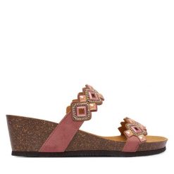 Klapki Scholl. Czerwone klapki damskie Scholl, bez wzorów, bez obcasa. Za 424.99 zł.