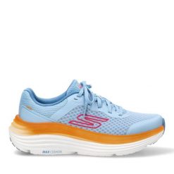 Buty sportowe damskie Skechers Max Cushioning. Niebieskie buty sportowe na co dzień damskie Skechers, bez wzorów. Za 339.00 zł.