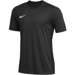 Koszulka męska Nike Dri Fit Strike IV Jsy SS. Czarne t-shirty sportowe męskie Nike, m, z poliesteru, bez ramiączek, do piłki nożnej, dri-fit (nike). Za 121.99 zł.