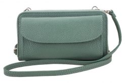 Listonoszka portfel 2w1 BARBERINI'S zielona 909-38. Zielone shopper bag damskie Barberinis, bez wzorów, ze skóry, przez ramię, duże, bez dodatków. Za 159.99 zł.