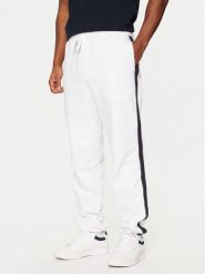 Tommy Hilfiger Spodnie dresowe MW0MW37477 Biały Regular Fit. Białe spodnie dresowe męskie Tommy Hilfiger, bez wzorów, z bawełny. Za 389.99 zł.