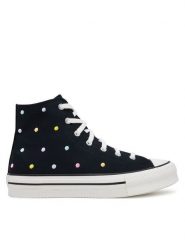 Converse Trampki Chuck Taylor All Star Lift Polka Dots Platform A12608C Czarny. Czarne trampki i tenisówki damskie Converse, bez wzorów, z materiału. Za 209.99 zł.