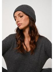 AUTHENTIC CASHMERE Kaszmirowa czapka "Scott" w kolorze antracytowym rozmiar: onesize. Czarne czapki zimowe damskie AUTHENTIC CASHMERE, z kaszmiru. Za 185.76 zł.