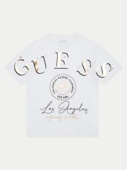 Guess T-Shirt J5RI28 K8HM4 Biały Regular Fit. Białe koszulki dziewczęce Guess, z aplikacjami, z bawełny, bez ramiączek. Za 79.99 zł.