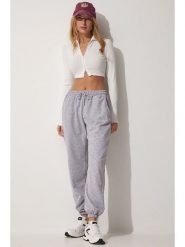Happiness Istanbul Spodnie dresowe w kolorze jasnoszarym rozmiar: 40. Szare spodnie dresowe damskie Happiness Istanbul, bez wzorów, z dresówki. Za 56.99 zł.