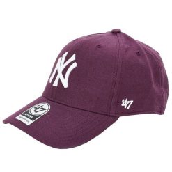 Czapka z daszkiem dla dorosłych 47 Brand New York Yankees. Fioletowe czapki męskie 47 Brand, bez wzorów, z wełny. Za 173.50 zł.