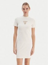 Guess Sukienka codzienna V4YK02 KCDH1 Écru Regular Fit. Sukienki damskie Guess, na co dzień, xs, z aplikacjami, z bawełny, bez kołnierzyka, bez ramiączek, proste. Za 269.99 zł.