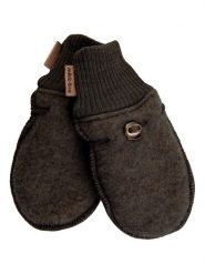 Mikk-line Wełniane rękawiczki w kolorze ciemnobrązowym rozmiar: 74/80. Brązowe rękawiczki dziecięce Mikk-line, prążkowane, bez ramiączek. Za 83.03 zł.