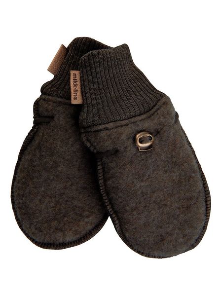 Mikk-line Wełniane rękawiczki w kolorze ciemnobrązowym rozmiar: 62/68. Brązowe rękawiczki dziecięce Mikk-line, prążkowane, bez ramiączek. Za 83.03 zł.