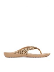 Crocs Japonki KADEE II LEOPARD FLIP W 206398-98R Beżowy. Brązowe klapki damskie Crocs, bez wzorów, z tworzywa sztucznego, bez obcasa. Za 129.99 zł.