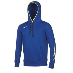 Bluza z kapturem Mizuno Team. Szare bluzy sportowe męskie Mizuno, bez wzorów, z poliesteru, bez kołnierzyka, bez ramiączek. Za 233.50 zł.