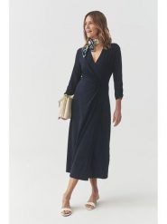 TATUUM Sukienka w kolorze granatowym rozmiar: S. Niebieskie sukienki damskie Tatuum, s, bez wzorów, bez kołnierzyka, bez ramiączek, midi. Za 231.13 zł.