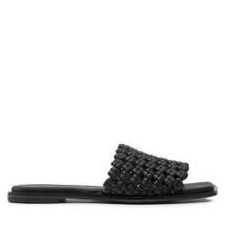 Klapki Calvin Klein. Czarne klapki damskie CALVIN KLEIN, bez wzorów, bez obcasa. Za 259.99 zł.